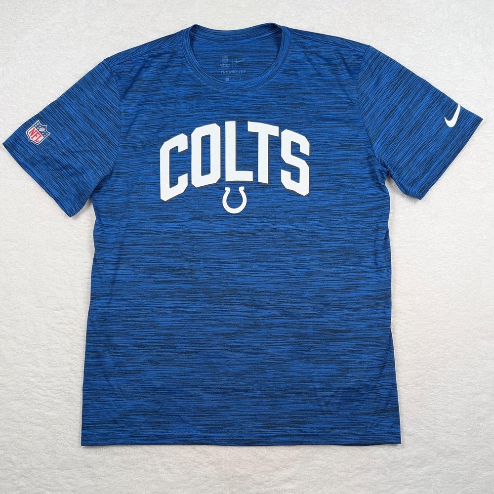 Indianapolis Colts Shirt Mens Large Blue NFL Football Nike Dri Fit On Field Tee